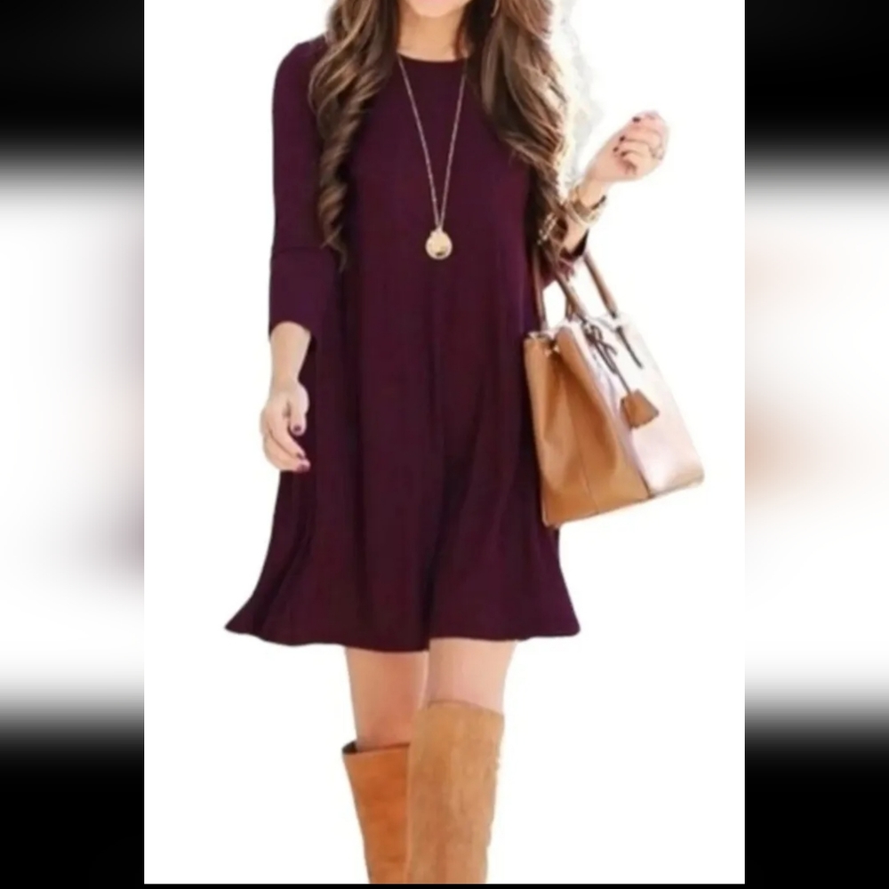 ATM Burgundy scoop neck dress size M
